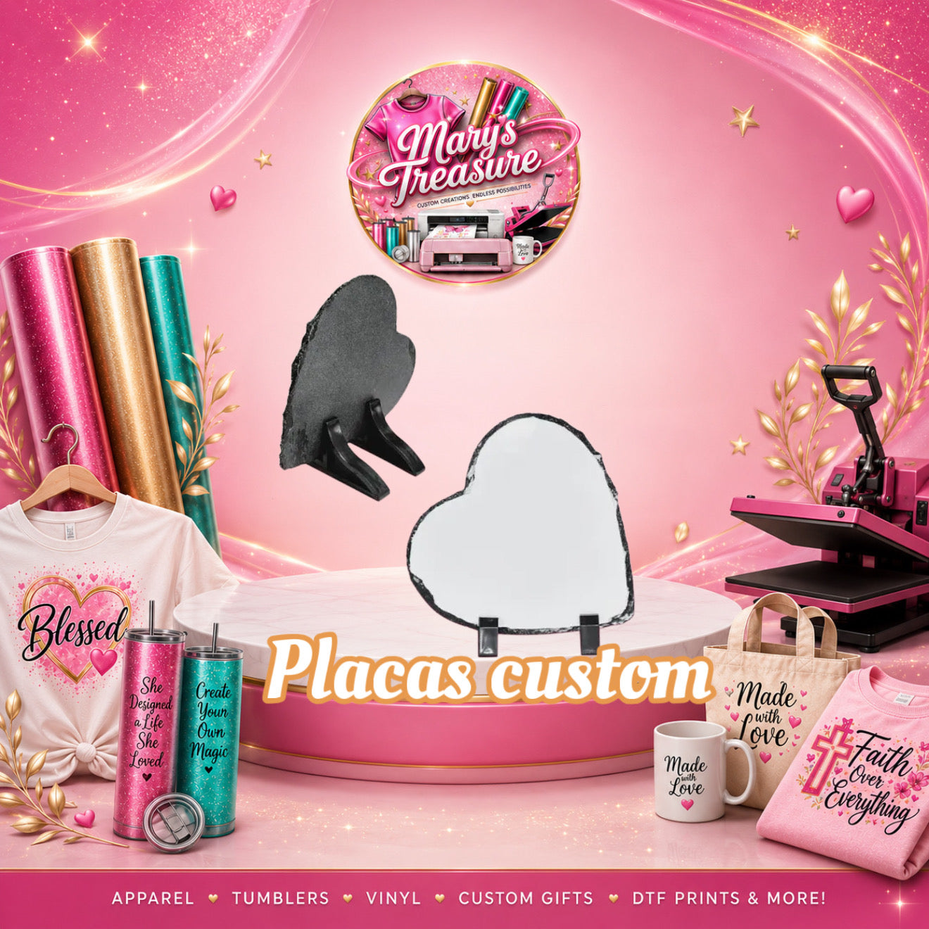 Placas piedra custom